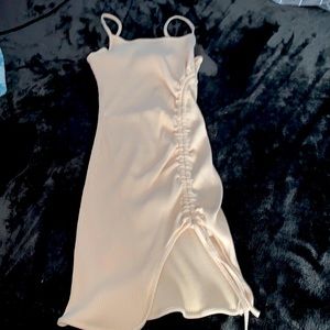 SHEIN X SILVER LINING Cut Out Drawstring Split Thigh Cami Dress